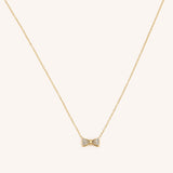 Dainty Crystal Bow Necklace