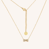 Dainty Crystal Bow Necklace