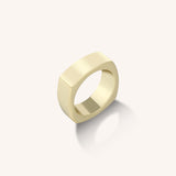 Euro Square Gold Ring