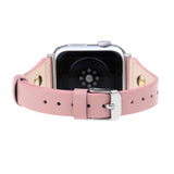 Pink on Silver Apple Watch Strap