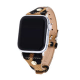 Leopard on Silver Apple Watch Strap